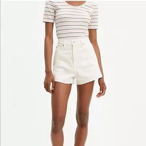 White Mid-Length Levi’s Shorts